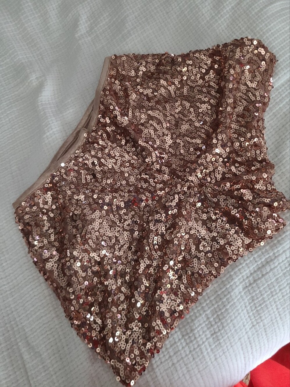 Moa Moa Rose Gold Sequin Glitter Micro Shorts Hot Pants Daisy Dukes
